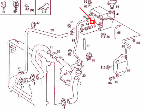A0129970348 - NEW MERCEDES-BENZ E W124 BALANCING CONTAINER SEALING RING A0129970348