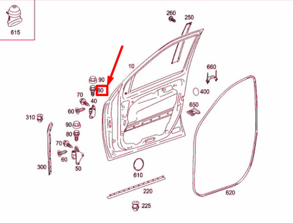 A0139902101 - NEW MERCEDES-BENZ ML W164 DOOR BOLT A0139902101 ORIGINAL