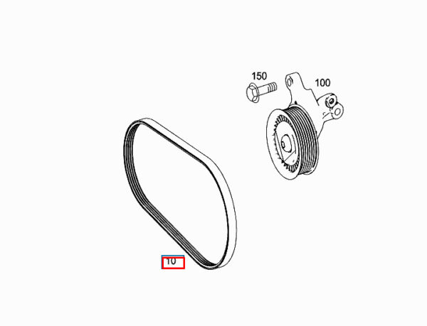 A0149977192 - NEW MERCEDES BENZ ML W164 V-RIBBED SERPENTINE BELT A0149977192 OEM