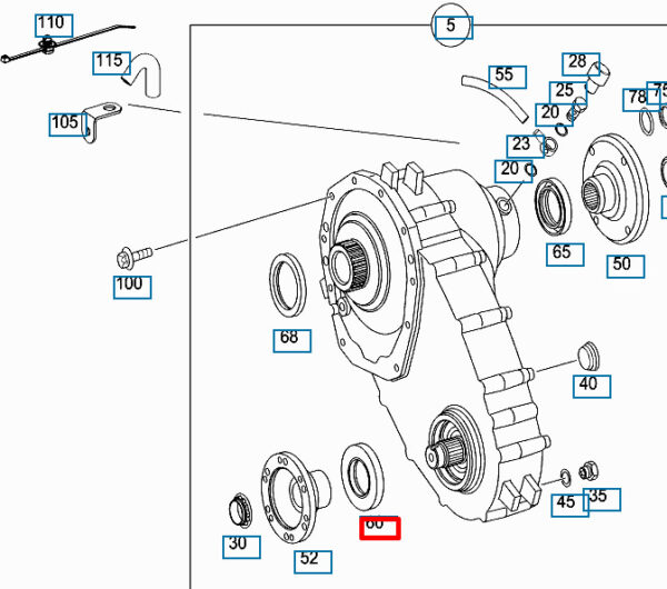 A0179975547 - Mercedes Benz Viano W639 Differential Shaft Sealing Ring A0179975547 NEW ORIGINAL