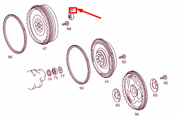 A0189812510 - NEW MB E W210 SCOPE OF DELIVERY FLYWHEEL NEEDLE BEARING A0189812510 ORIGINAL