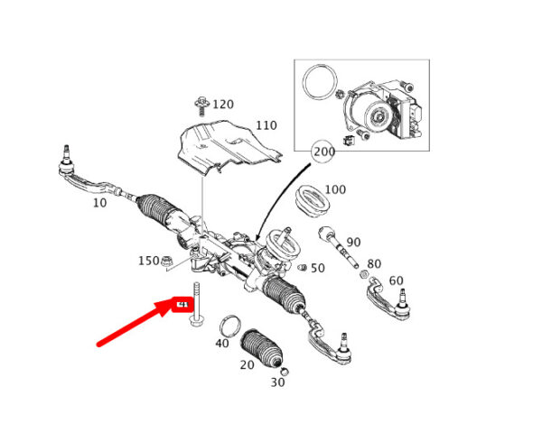 A0199904601 - NEW MB CLA C117 STEERING TO FRAME TYPE INTEGRAL SUPPORTS BOLT A0199904601 GENUINE