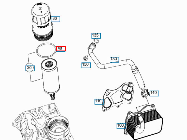 A0209975445 - New MERCEDES-BENZ ML W166 Oil Filter Housing O-Ring A0209975445