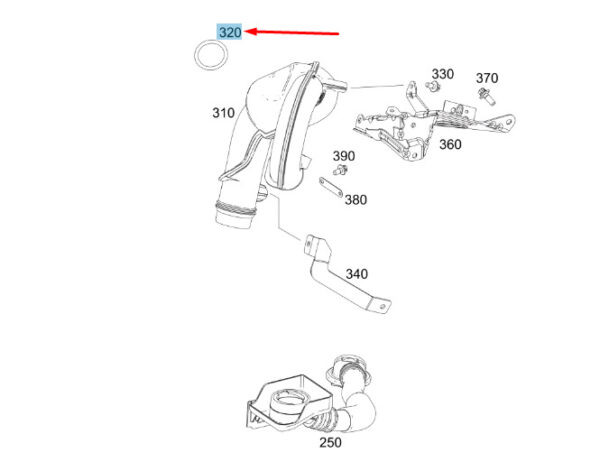 A0209977845 - NEW MERCEDES-BENZ VITO W447 CARGO AIRLINE O-RING A0209977845 GENUINE