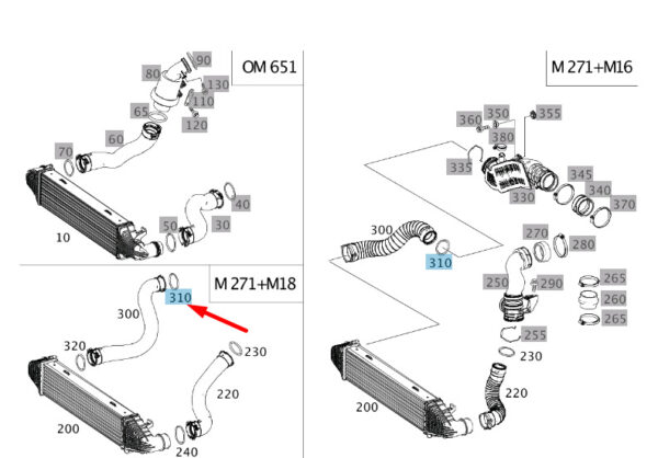 A0219976445 - NEW MERCEDES-BENZ C W204 CHARGE AIR HOSE SEALING RING A0219976445 ORIGINAL