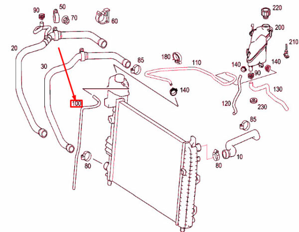 A0229972682 - NEW MERCEDES-BENZ A W168 COOLER EXPANSION OVERFLOW HOSE A0229972682 ORIGINAL