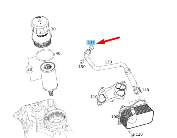 A0249977945 - NEW MERCEDES-BENZ ML W166 OIL COOLER LINE GASKET A0249977945 ORIGINAL