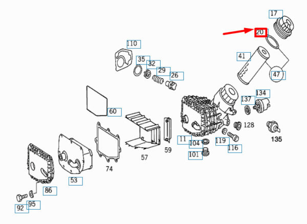 A0259976648 - NEW MERCEDES-BENZ S W140 ENGINE OIL FILTER GASKET A0259976648 GENUINE