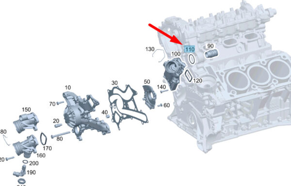 A0269979745 - Mercedes-Benz E W212 Water Pump O-Ring A0269979745 NEW ORIGINAL