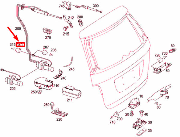 A0375451028 - NEW MERCEDES-BENZ ML W164 REAR LID HYDRAULIC PUMP PLUG A0375451028 ORIGINAL