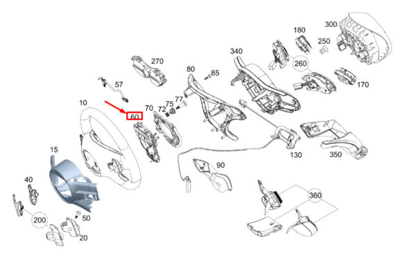A0994645402 - Mercedes-Benz E C238 steering wheel contact plate A0994645402 NEW ORIGINAL