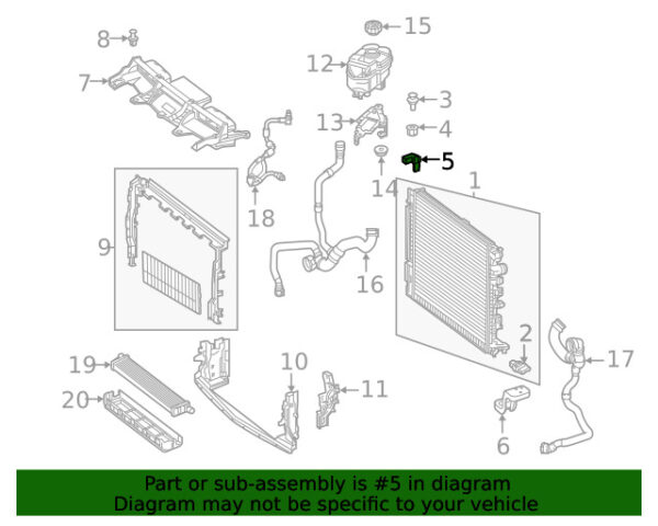 A0995047700 - NEW MERCEDES BENZ GLC CLASS LEFT UPPER COOLER MOUNT A0995047700 GENUINE