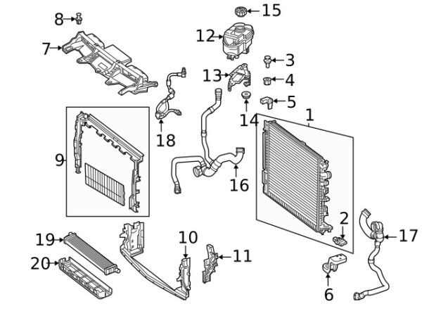 A0995047700 - NEW MERCEDES BENZ GLC CLASS LEFT UPPER COOLER MOUNT A0995047700 GENUINE