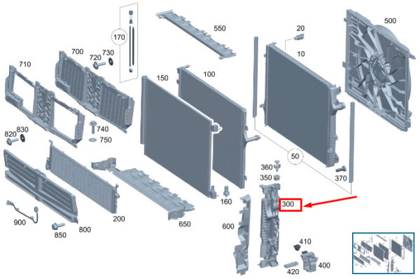 A0995049700 - New MERCEDES-BENZ S W223 Right Radiator Support Frame A0995049700