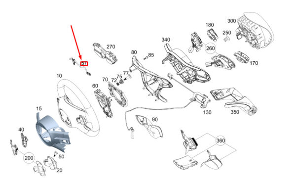 A0995402700 - NEW MB E C238 STEERING WHEEL WIRING HARNESS ONE-PIECE A0995402700 ORIGINAL
