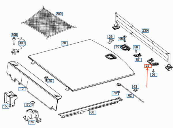A0996840027 - NEW MERCEDES-BENZ GLE C292 LOADING FLOOR MOUNTING PLATE A0996840027 ORIGINAL