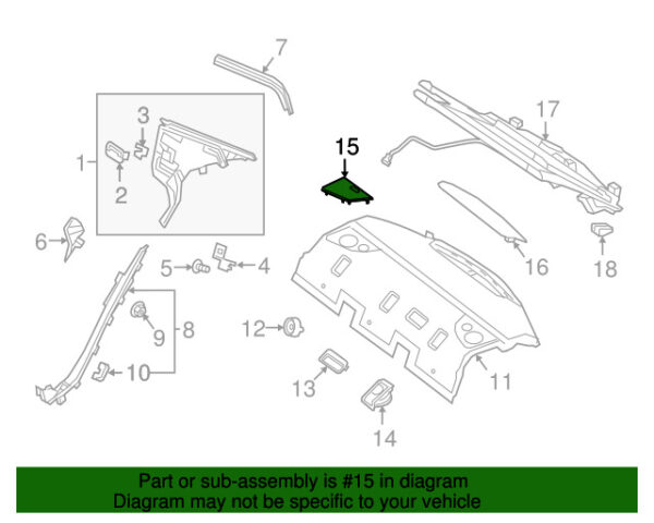 A09969401379051 - NEW MERCEDES-BENZ E CLS-CLASS REAR LEFT SPEAKER COVER A09969401379051
