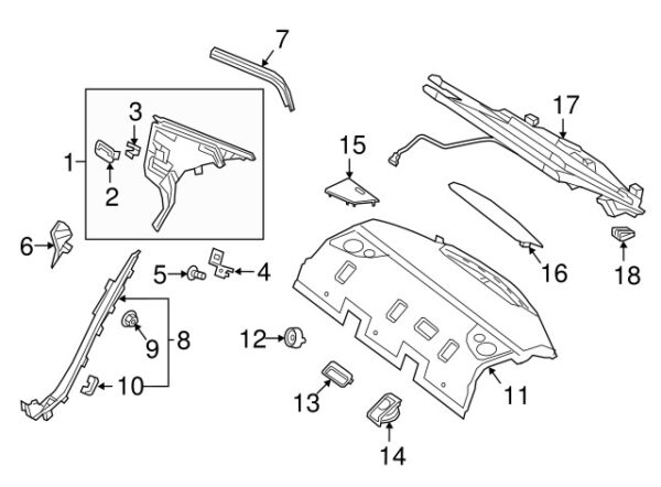A09969401379051 - NEW MERCEDES-BENZ E CLS-CLASS REAR LEFT SPEAKER COVER A09969401379051
