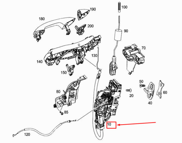A0997203000 - NEW MERCEDES-BENZ E COUPE C238 FRONT LEFT DOOR LOCK A0997203000
