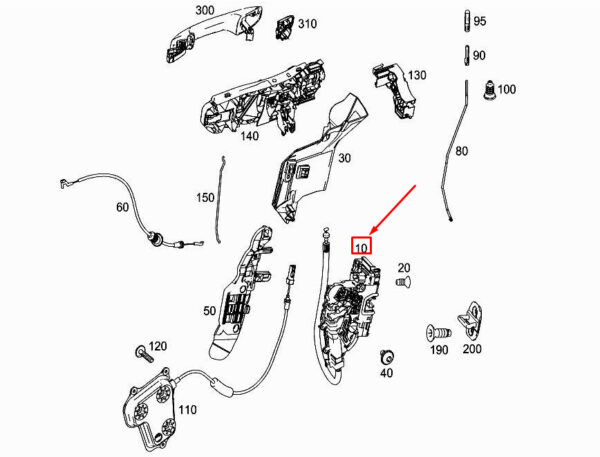 A0997207801 - Mercedes-Benz GLE Coupe C292 front right door lock A0997207801 NEW ORIGINAL