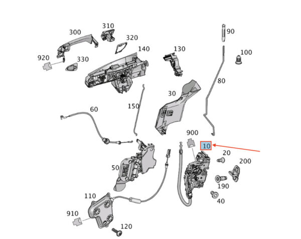 A0997208801 - MERCEDES-BENZ ML W166 Front Right Door Lock LHD A0997208801 NEW GENUINE