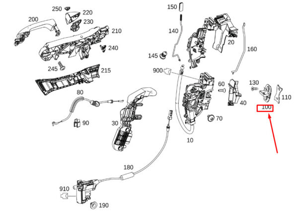 A0997230300 - Mercedes-Benz S W222 door lock front left A0997230300 NEW ORIGINAL