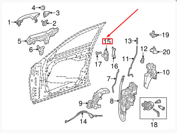 A0997230500 - New MERCEDES BENZ E W213 Front Door Striker A0997230500