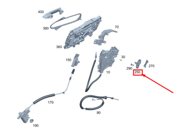 A0997231600 - New Mercedes-Benz EQS V297 Rear Door Lock Closer A0997231600 Genuine