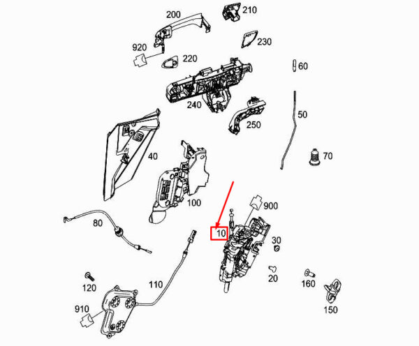 A0997301335 - Mercedes-Benz ML W166 door lock rear left A0997301335 new original
