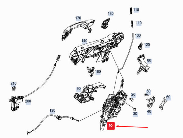 A0997309400 - New MERCEDES-BENZ GLE W167 Rear Right Door Lock A0997309400