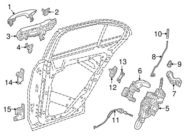 A09976015599999 - Mercedes-Benz exterior door handle rear left A09976015599999