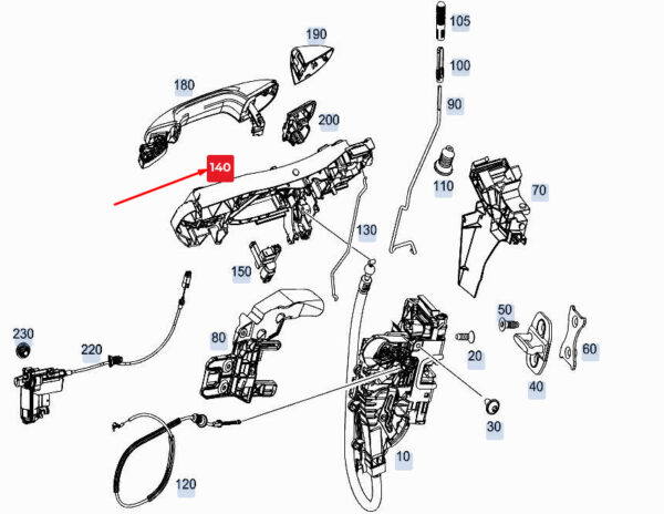 A0997601602 - New MERCEDES-BENZ GLE W167 Front Right Door Handle Bracket A0997601602