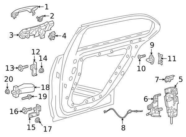 A09976020017787 - Mercedes-Benz exterior door handle rear right outside A09976020017787