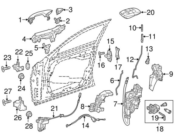 A09976020019040 - Mercedes-Benz exterior door handle rear right outside A09976020019040