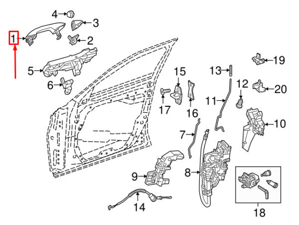 A09976047019775 - NEW MERCEDES-BENZ C W205 FRONT LEFT OUTSIDE DOOR HANDE A09976047019775 ORIGINAL