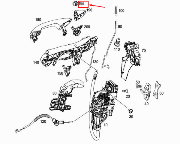 A0997661200 - Mercedes-Benz C W205 Cover Plate for Door Handle Right A09967661200, Original Part