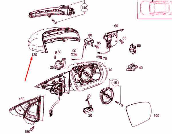A09981102007831 - NEW MERCEDES-BENZ E W213 FRONT RIGHT MIRROR BOWL LHD A09981102007831 ORIGINAL
