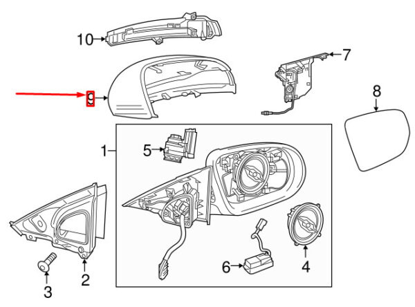 A09981149005896 - NEW MERCEDES-BENZ C W205 FRONT LEFT DOOR MIRROR HOUSING A09981149005896 ORIGINAL