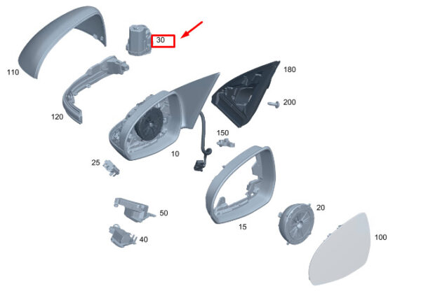 A0998207900 - New MERCEDES-BENZ C S206 Left Mirror Housing Actuator Drive A0998207900