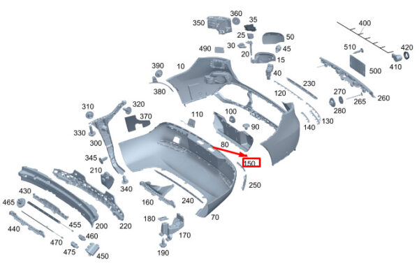 A0998209300 - MERCEDES-BENZ EQC Rear Left Bumper Reflector Lens A0998209300 NEW GENUINE