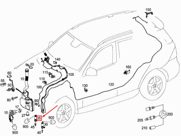 A0998660000 - NEW MERCEDES-BENZ GL X166 REAR WASHER PUMP A0998660000 GENUINE