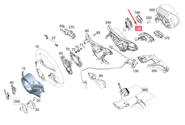 A09990594079J32 - NEW MB E C238 STEERING WHEEL SWITCH PANEL KIT LHD A09990594079J32 ORIGINAL