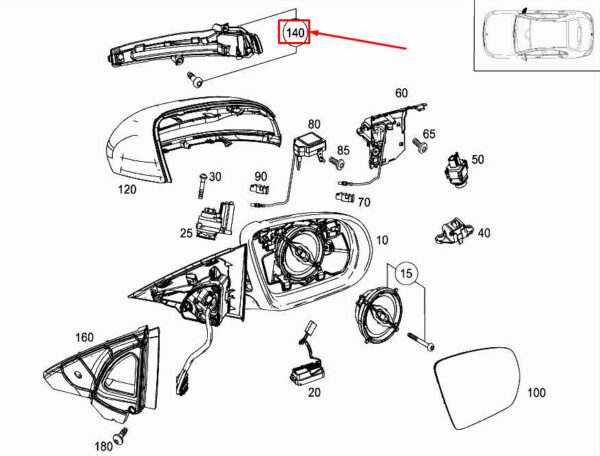 A0999060801 - NEW MERCEDES-BENZ E W213 FRONT RIGHT MIRROR TURN INDICATOR A0999060801