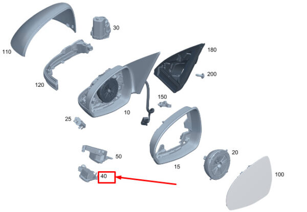 A0999063103 - New Mercedes-Benz C S206 Left Door Mirror Lamp Unit A0999063103 Genuine