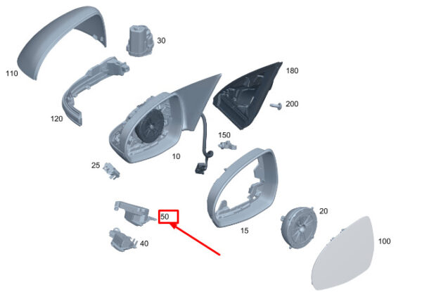 A0999063503 - Mercedes-Benz C S206 Left Door Mirror Projector A0999063503 NEW ORIGINAL