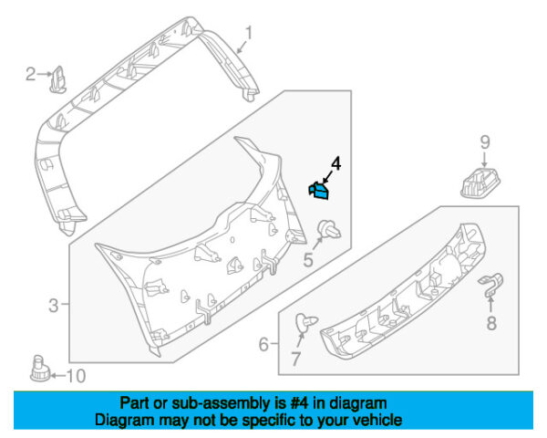 A0999910770 - Mercedes-Benz Center Liftgate Trim Panel Clip A0999910770
