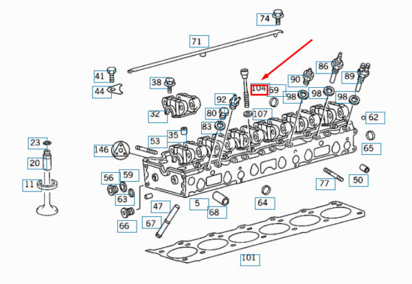A1029900810 - NEW MERCEDES-BENZ SL R129 CYLINDER HEAD BOL A1029900810 ORIGINAL