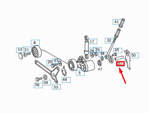 A1032020353 - NEW MERCEDES-BENZ SL R129 BELT TIGHTENER SPACER TUBE A1032020353 ORIGINAL