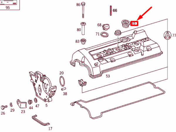 A1040160980 - NEW MERCEDES-BENZ C W202 VALVE HOOD SEAL A1040160980 ORIGINAL