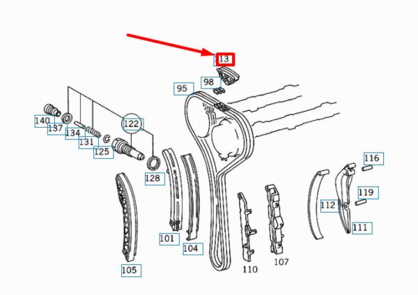 A1040521416 - NEW MERCEDES-BENZ E W210 CYLINDER HEAD SLIDE RAIL SYSTEMS A1040521416 ORIGINAL